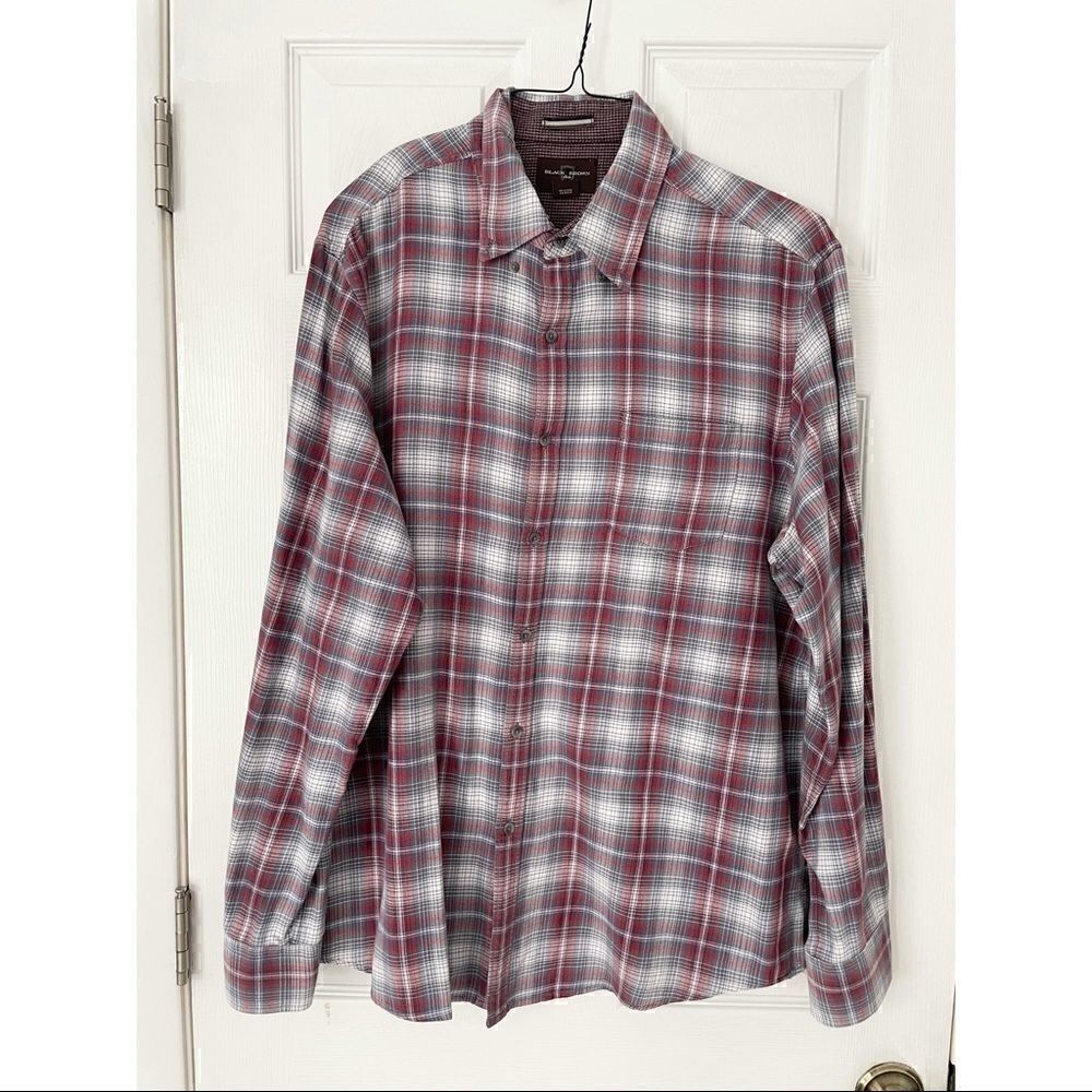 Black & Brown Men’s Plaid Button Down Shirt - XL - Cotton